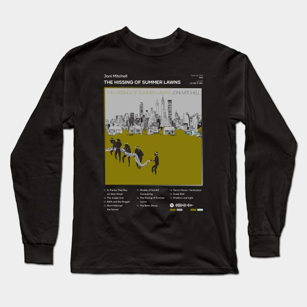 Joni Mitchell - The Hissing of Summer Lawns Tracklist Album Long Sleeve T-Shirt by 80sRetro